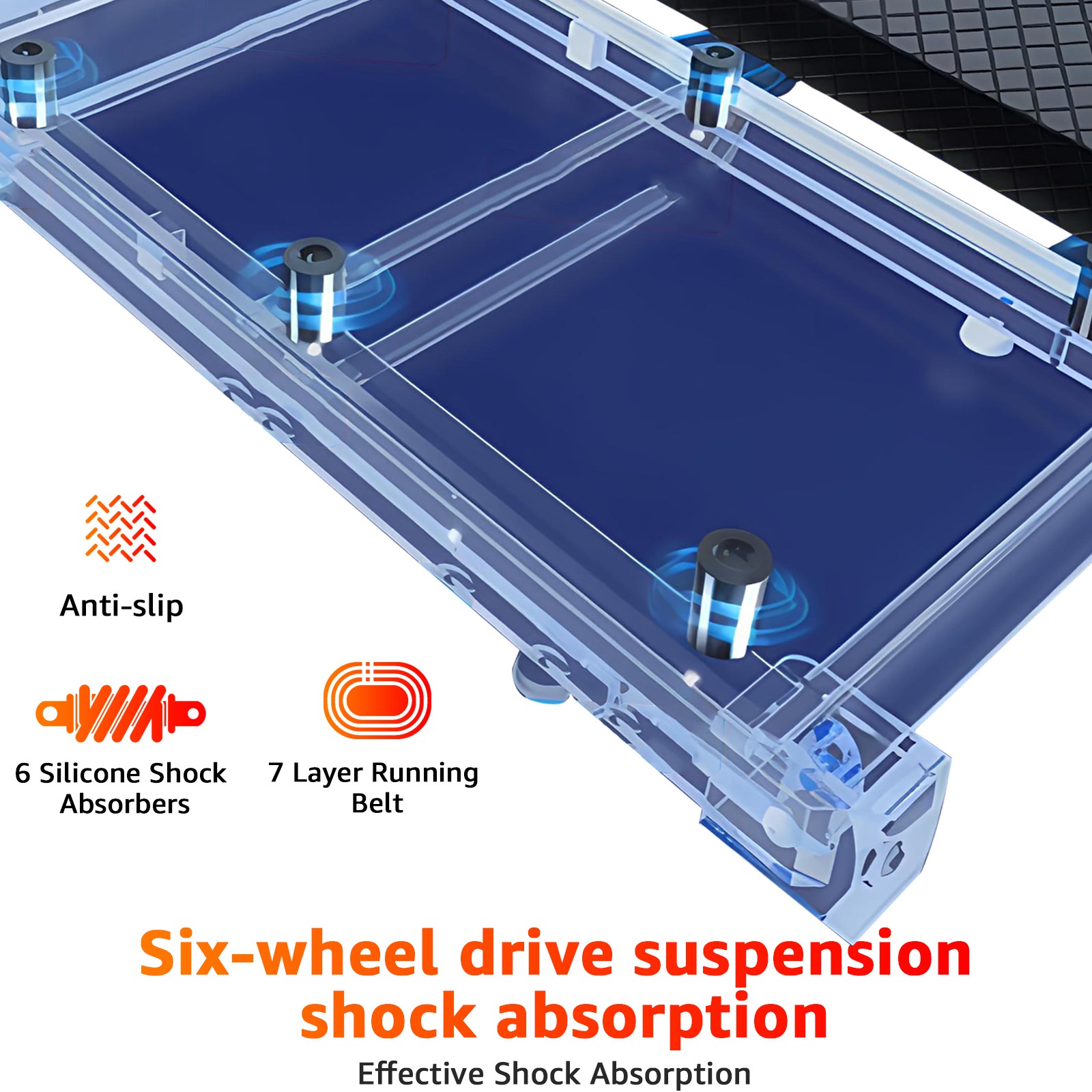 ‌Space-Saving 3HP Folding Treadmill - Shock Absorbing & Extra Wide Running Belt‌