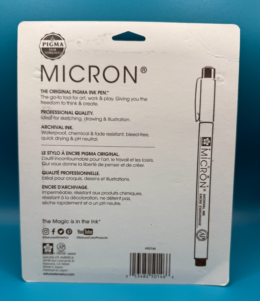 Sakura Pigma MICRON Gray and Black Pens Set of 10 - 50146 - Fine and Bold Points