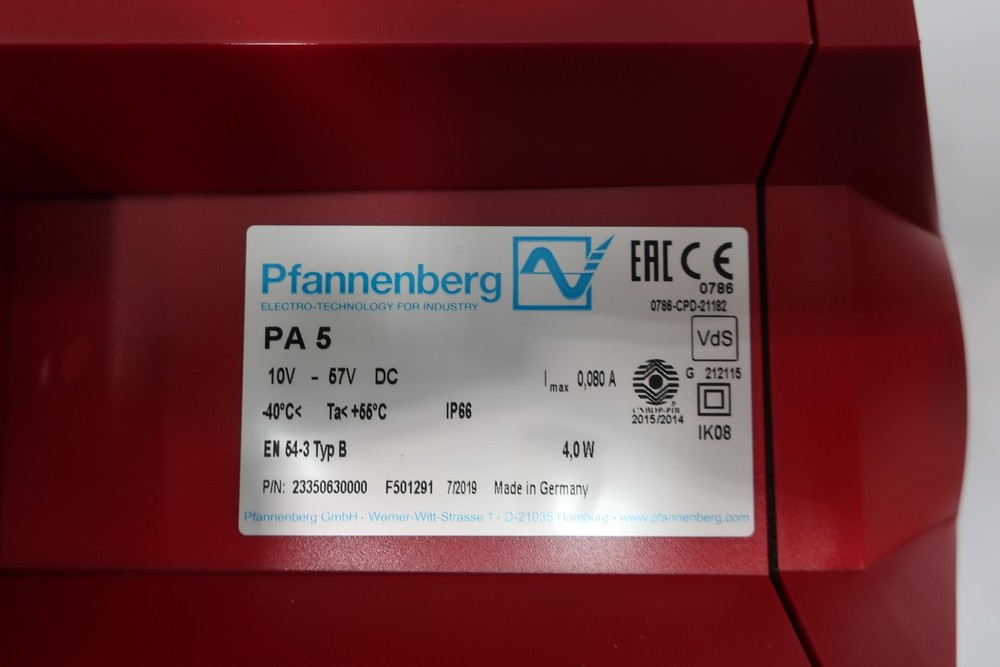 Pfannenberg PA5 Panel Mount Electronic Sounder 10-57v-dc