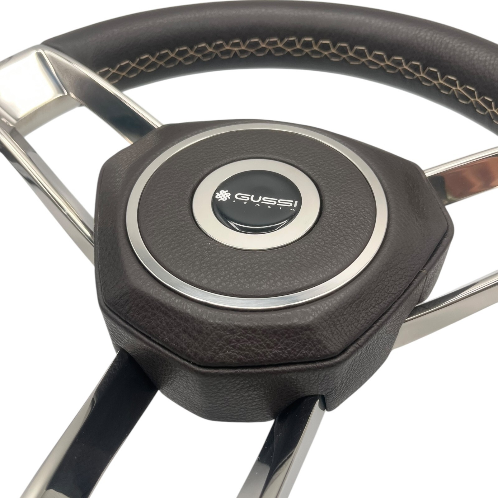 New Gussi Italia Boat Steering Wheel Polished Stainless Steel Spokes KEYED HUB