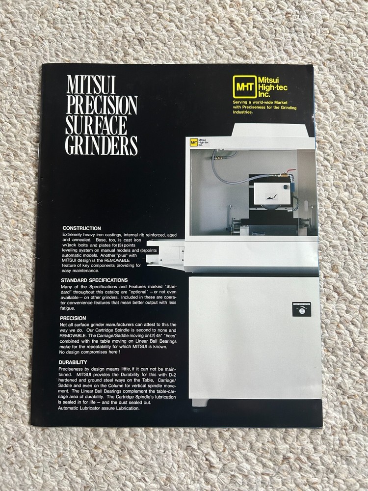 MITSUI PRECISION SURFACE GRINDERS MACHINE SALES CATALOG