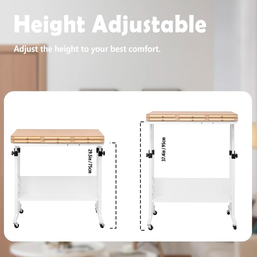 Tektalk 2000 Piece Foldable Puzzle Board with Height Adjustment, Jigsaw White