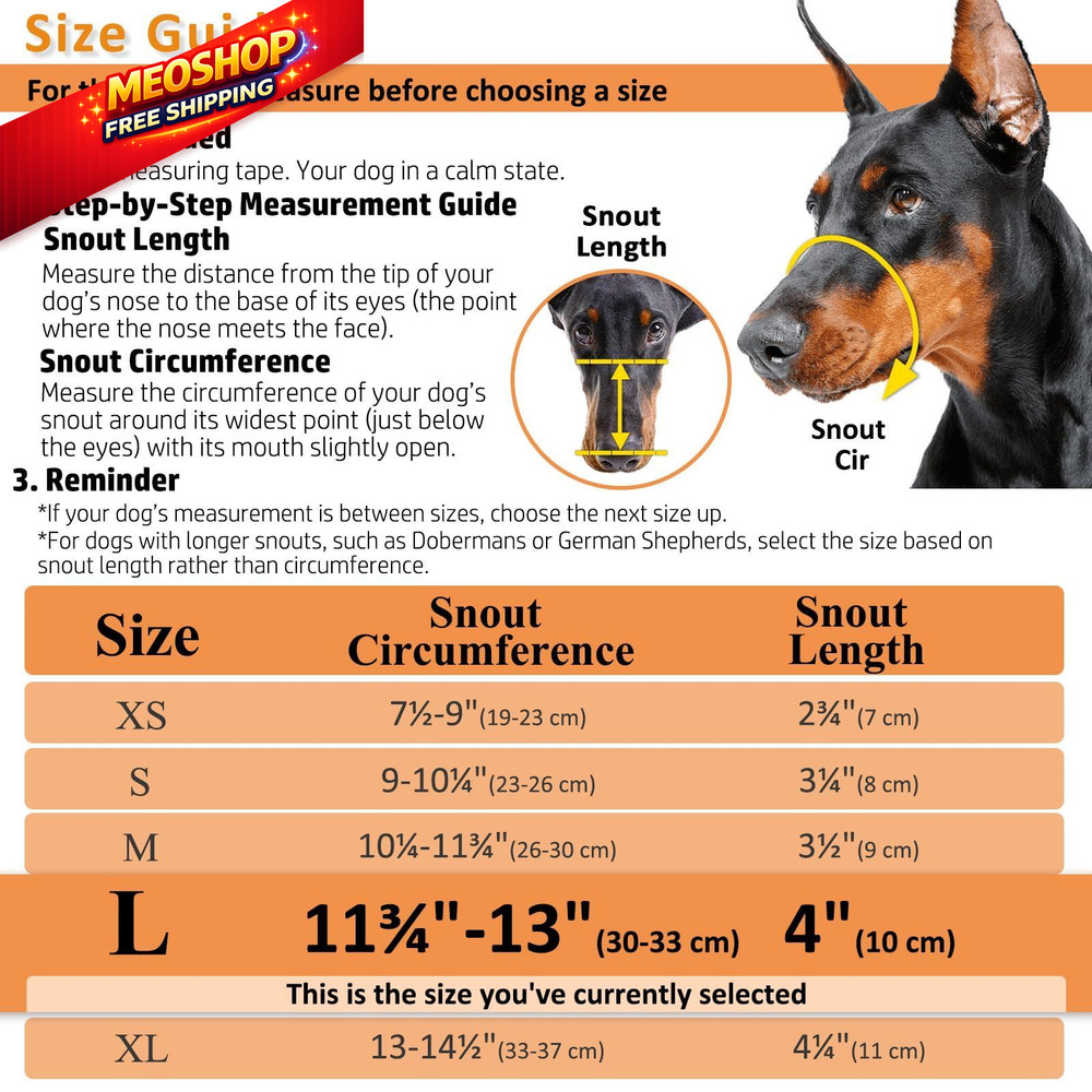 BARKLESS Dog Muzzle, Basket Muzzle for Biting, Chewing and L, Black
