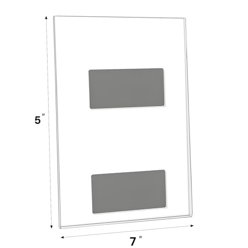 4 Pack Magnetic Picture Frames for Refrigerator, 5x7 5X7"- 4 Pack Clear