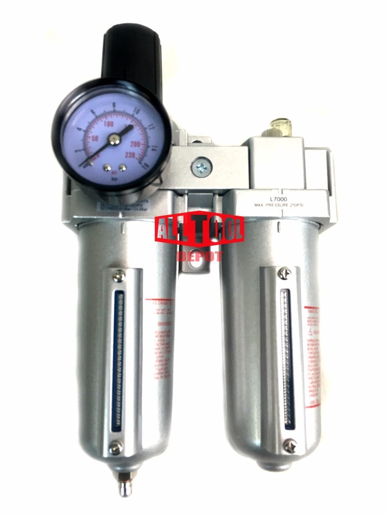 1/2" Compressed Air Moisture Filter Regulator Oiler Separator Lubricator Combo