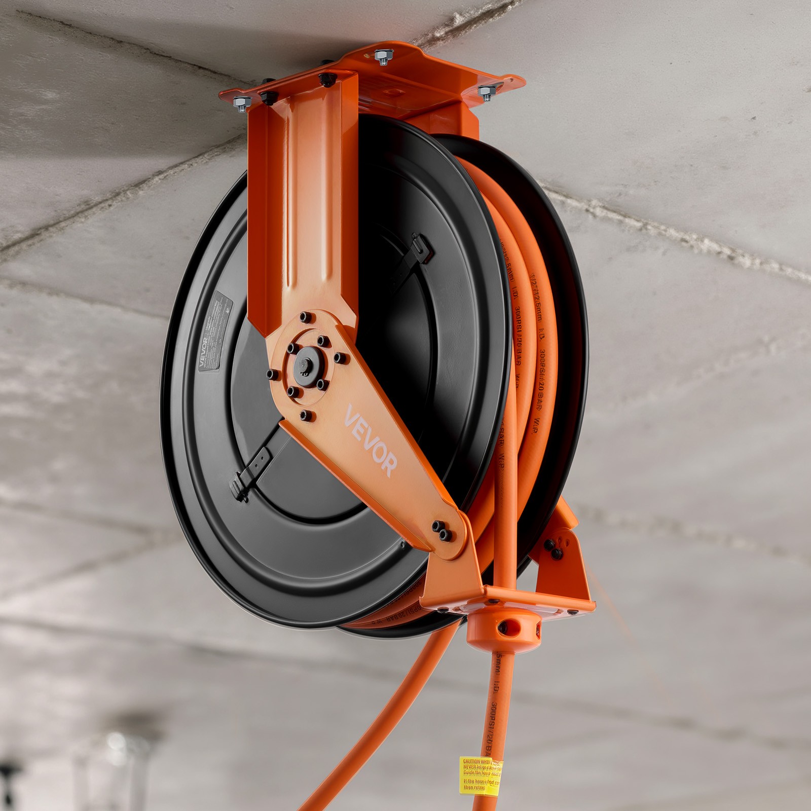 VEVOR Retractable Air Hose Reel 50 FT x 1/2 Inch Air Hose Reel with Double Arm