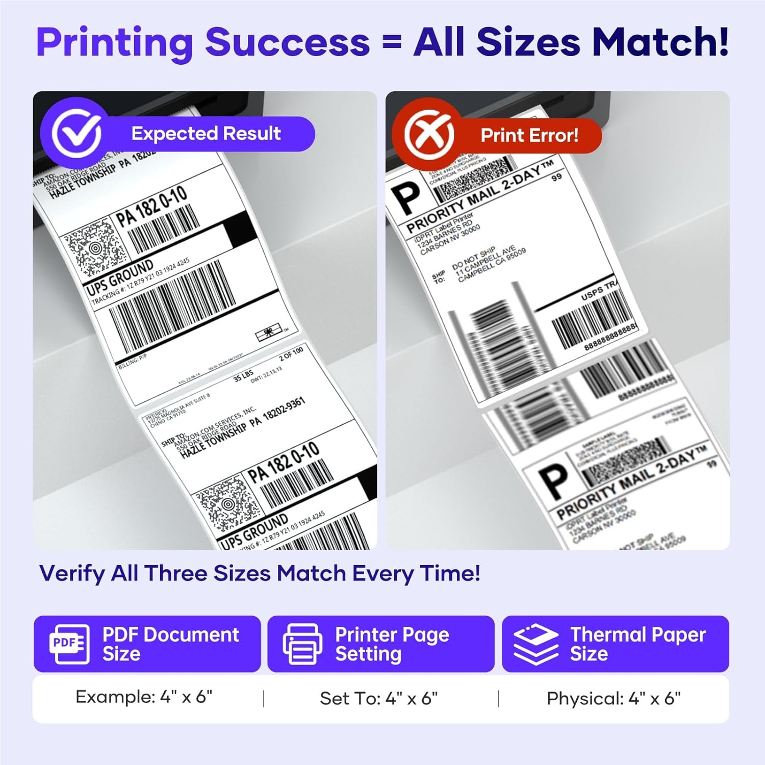 iDPRT Thermal shipping Label Printer Bluetooth 4x6 for USPS UPS Amazon eBay Etsy