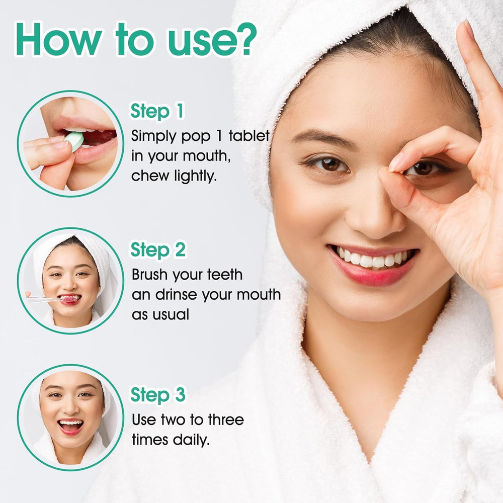 Toothpaste Tablets, Hydroxyapatite Toothpaste, Natural Peppermint Toothpaste Tab