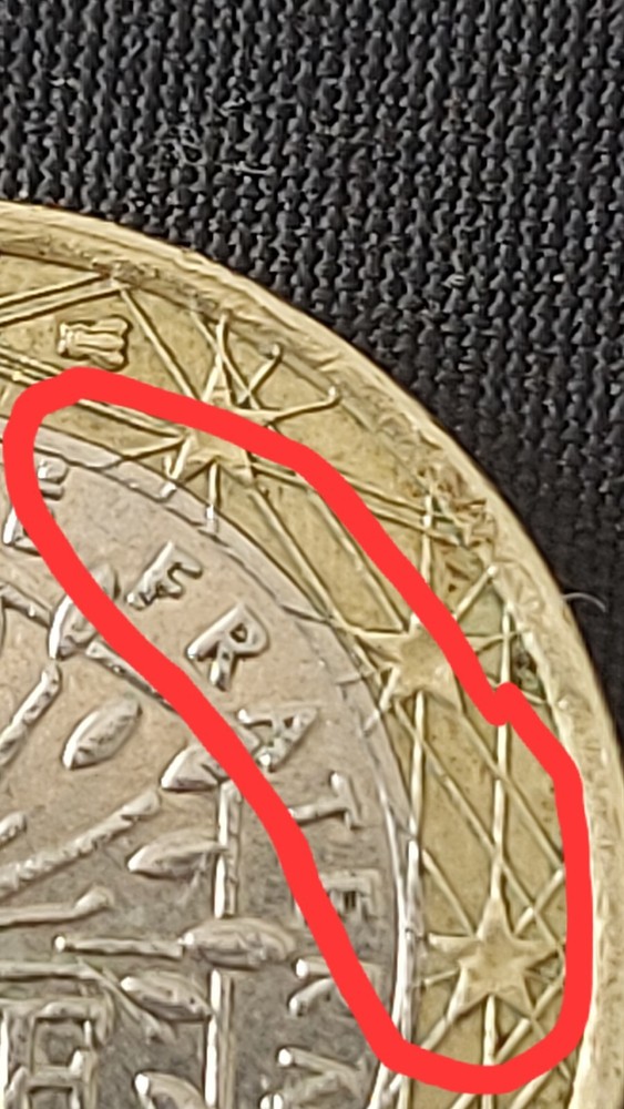 One Euro 1999 Rare liberti Egalite with mint errors.