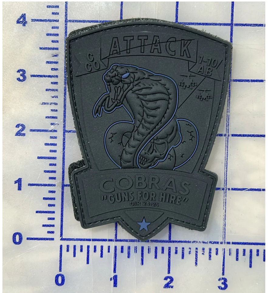 C Co 1-10 ATTACK BATTALION COBRAS GUNS FOR HIRE PATCH HOOK & LOOP