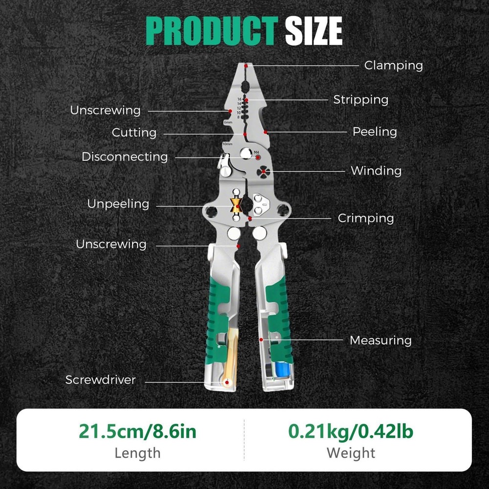 Multifunctional Folding Wire Stripper Pliers,Pully Design Cable Cutter Plier