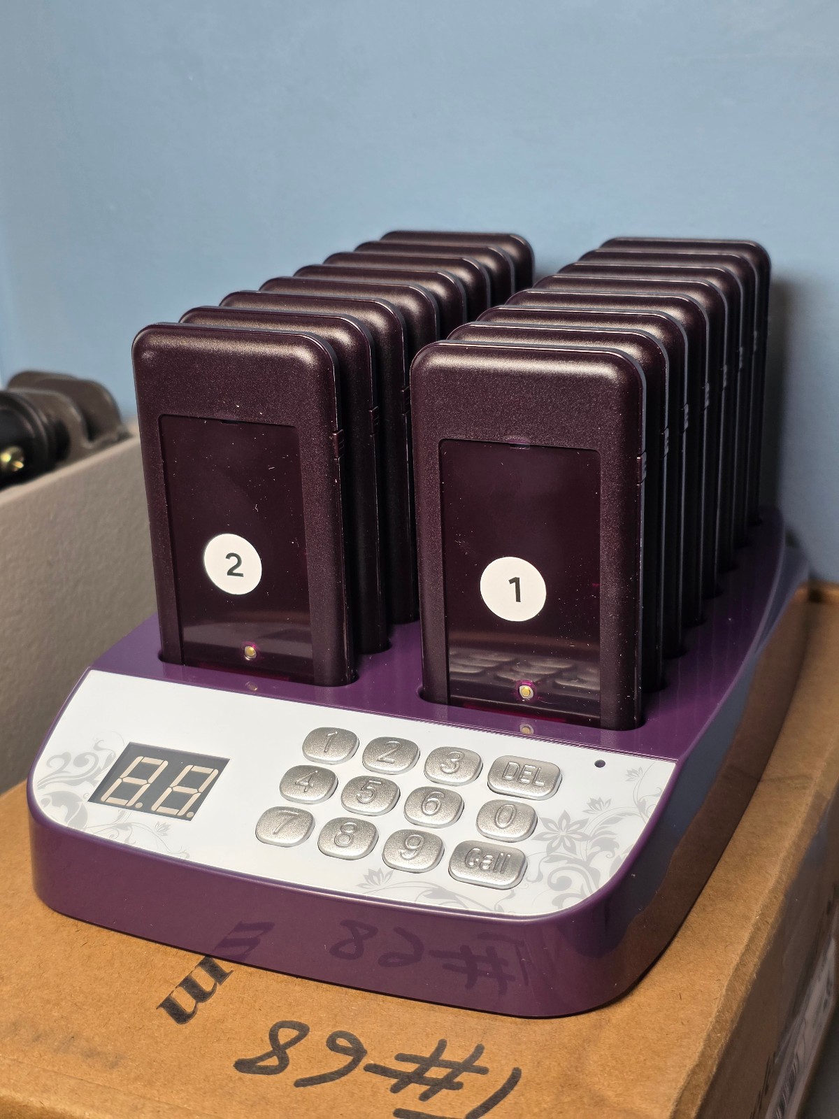 Wireless Restaurant Pager Guest Paging System 16 Beepers Queuing Calling Pagers