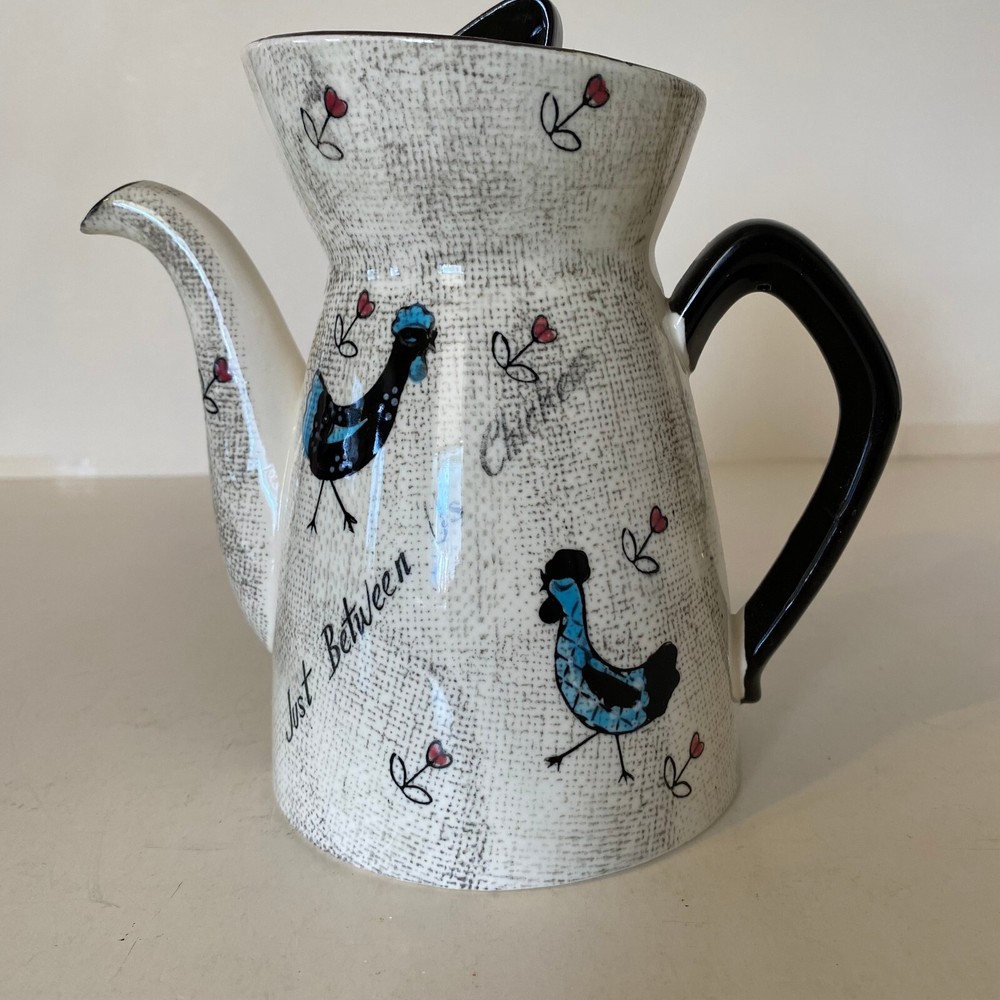 Just Between Us Chickens Tea Pot with Lid - About 6.5" Tall