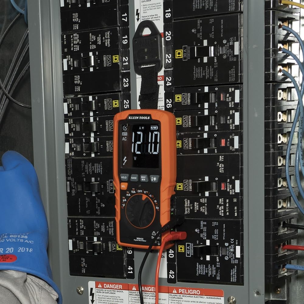 Klein Tools MM450 Slim Digital Multimeter, Reverse One Size, Orange/Black