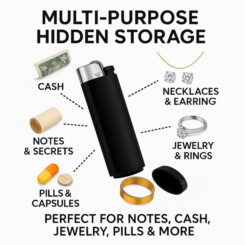 Lighter Diversion Safe Stash, Hidden Storage Compartment Secret Compartment C...