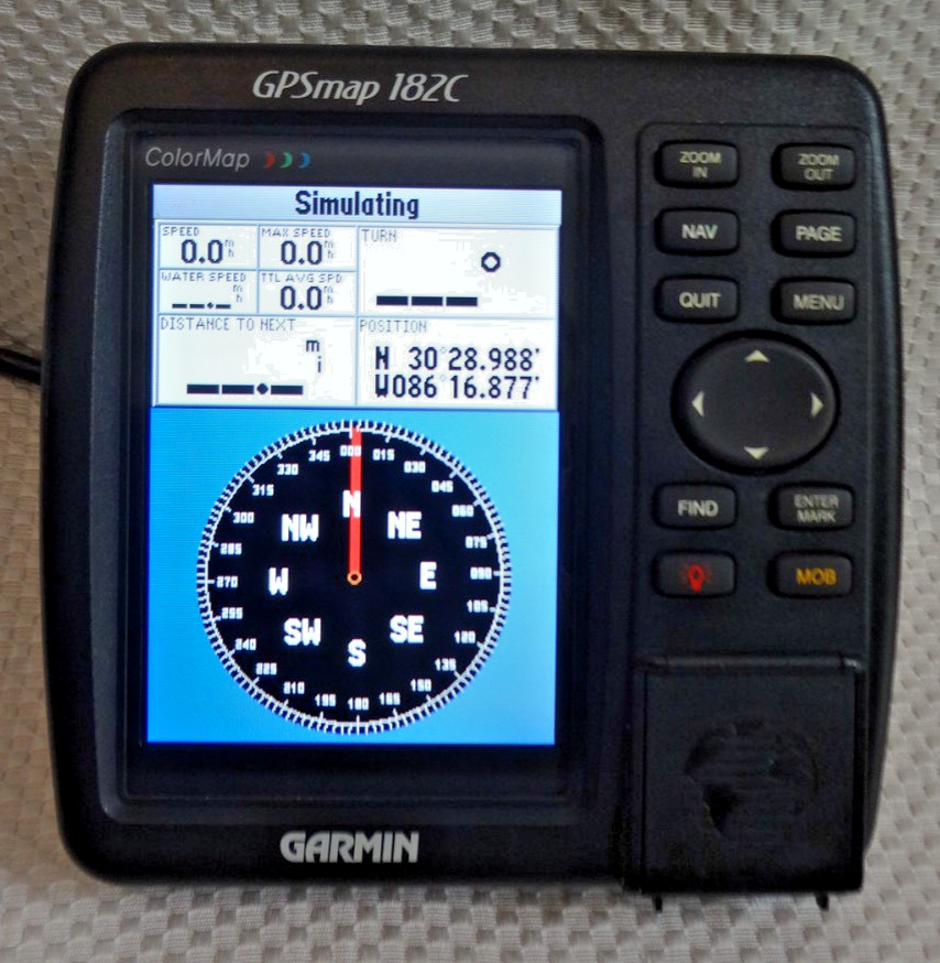 GARMIN GPSMAP 182C MARINE CHART PLOTTER FISHFINDER GPS UNIT w/ POWER KNOBS COVER