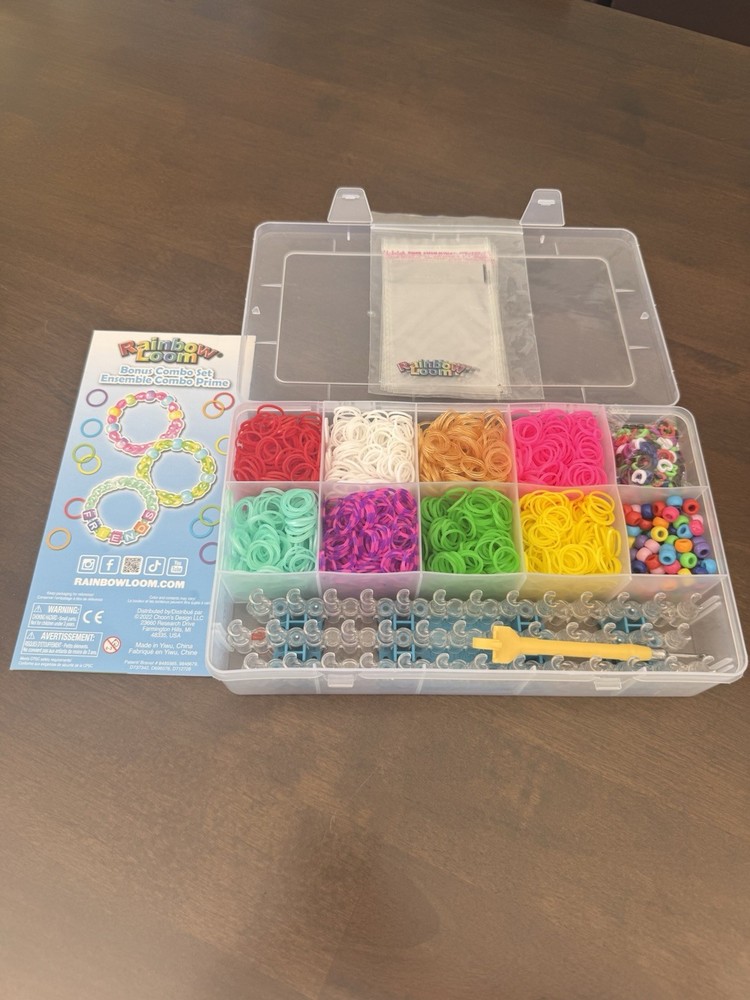 Rainbow Loom Bonus Combo Set w/ Bands, Beads, Loom & Hook – Complete Kit