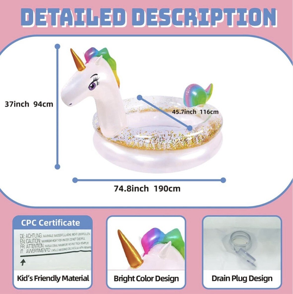 Inflatable Unicorn Swimming Pool Float