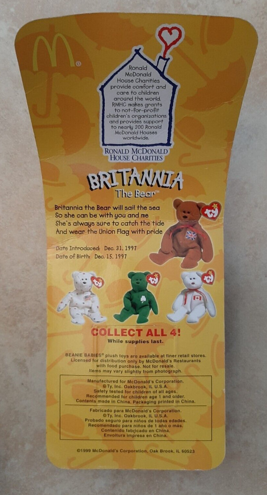 TY Britannia the Bear in sealed pack