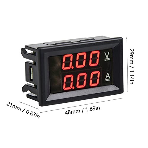 Digital Voltmeter Ammeter, 3 Digit DC 0-100V 50A/10A Voltmeter Ammeter LED
