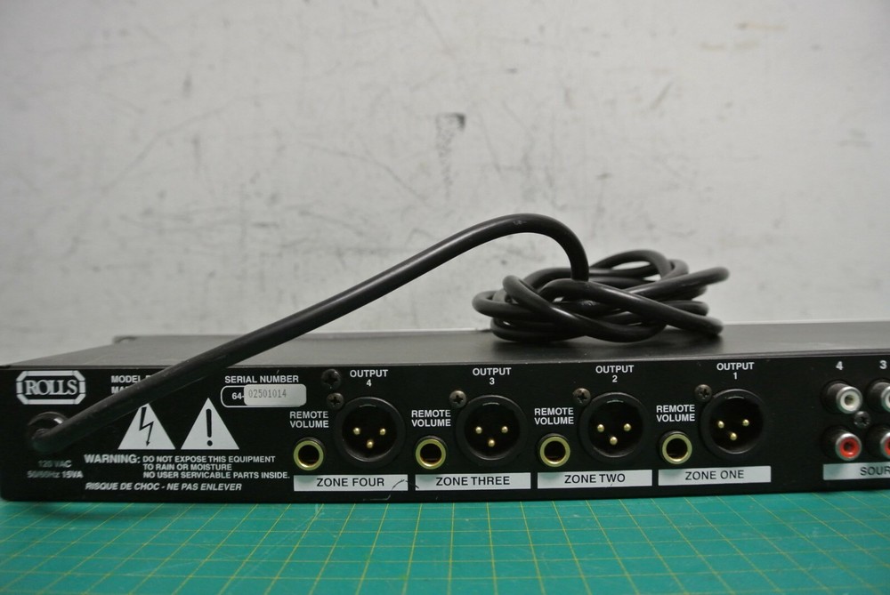 Rolls RM64 Rack Mount 4 Zone Line Mixer (MISSING KNOBS)