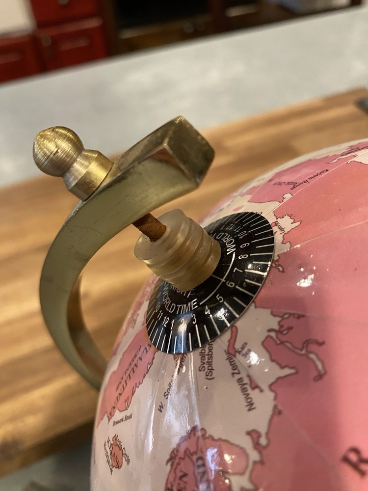 World Globe Pink With Gold Tone Solid Stand Desktop