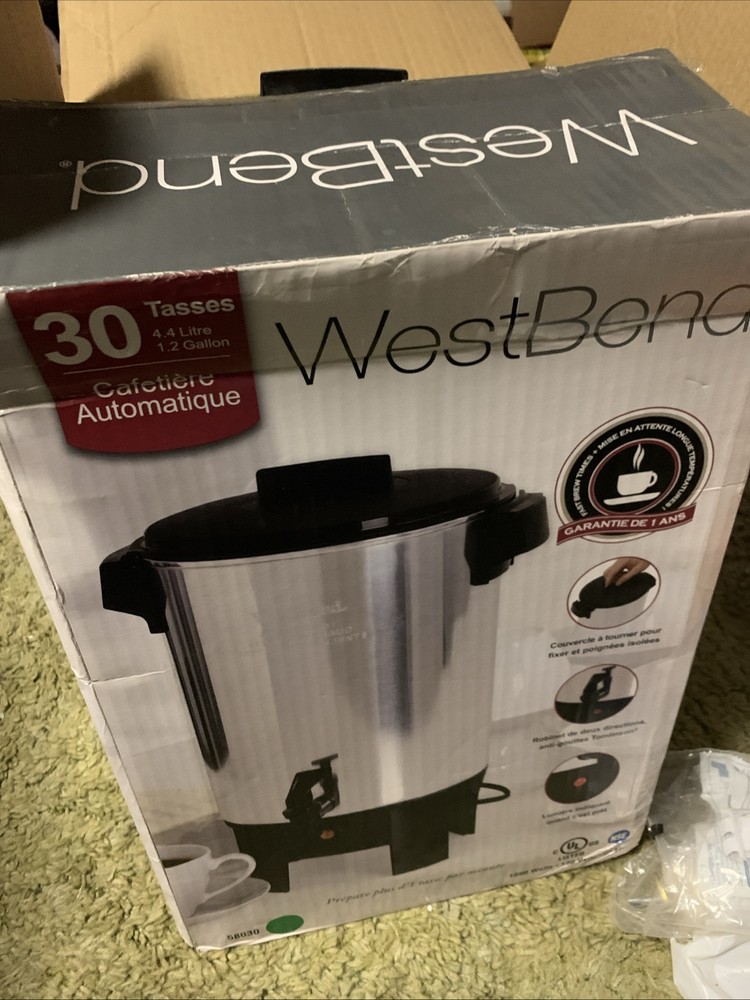 30 Cup Silver Coffee Maker Commercial Urn Automatic Temperature Control