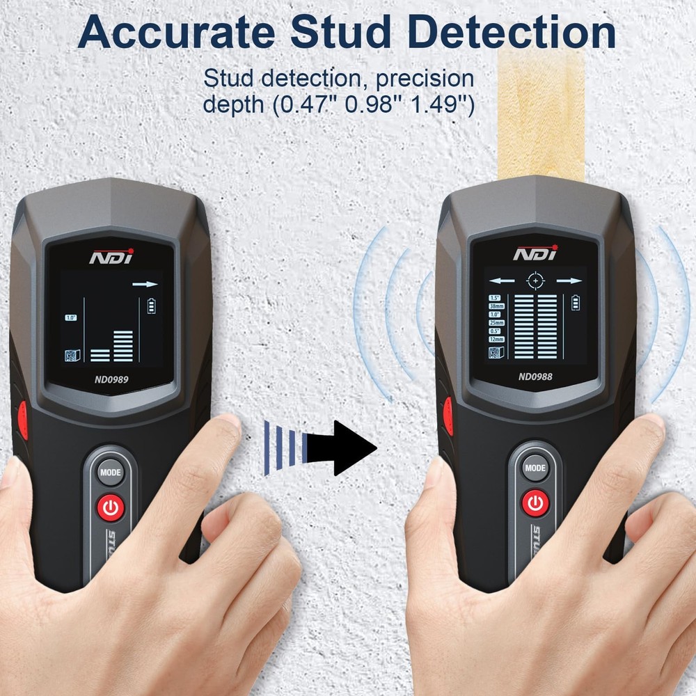 NDI ND0988 Stud Detector Precise Wall Scanner for Wood Detection with Multiple