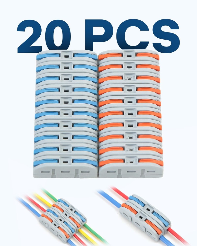 20Pcs Quick Connect Electrical Splicing Wire Connectors Terminal Block Connector