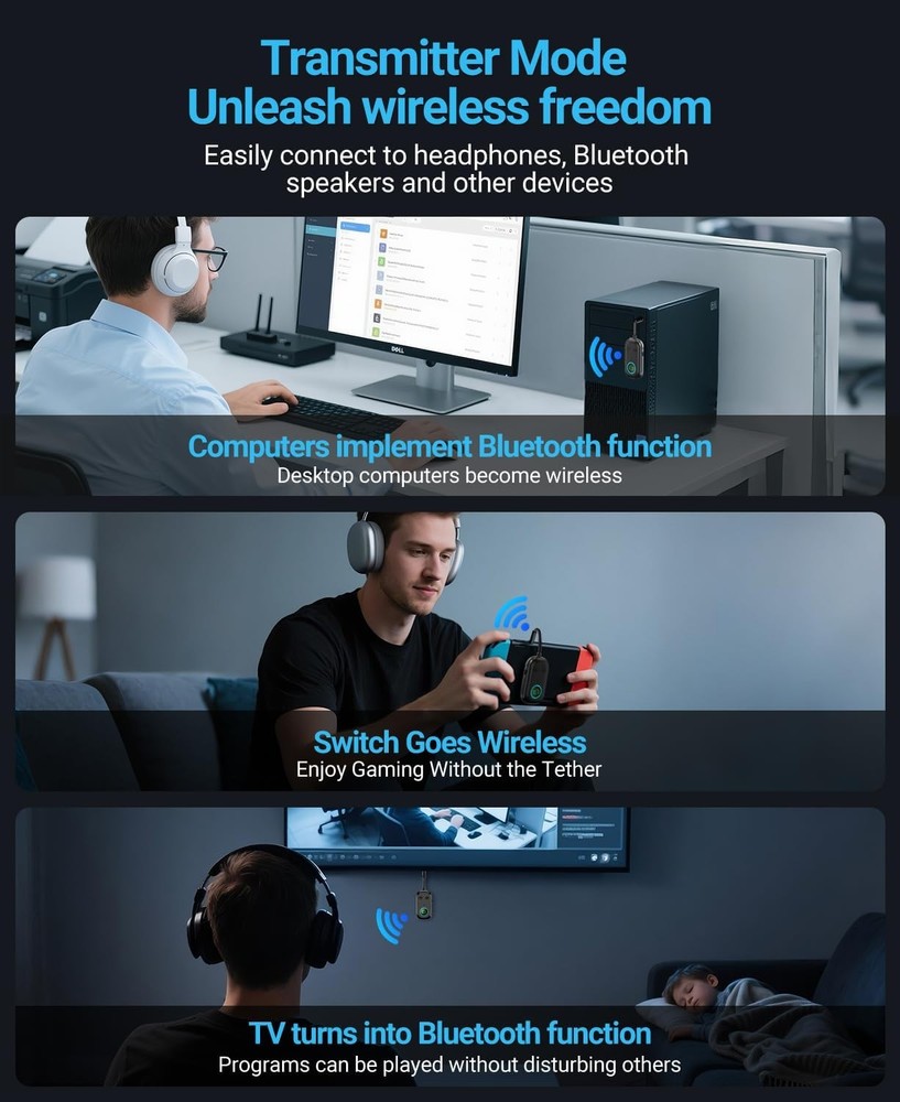 Bluetooth 5.0 Car Wireless FM Transmitter Adapter 2USB PD Charger AUX Hands-Free