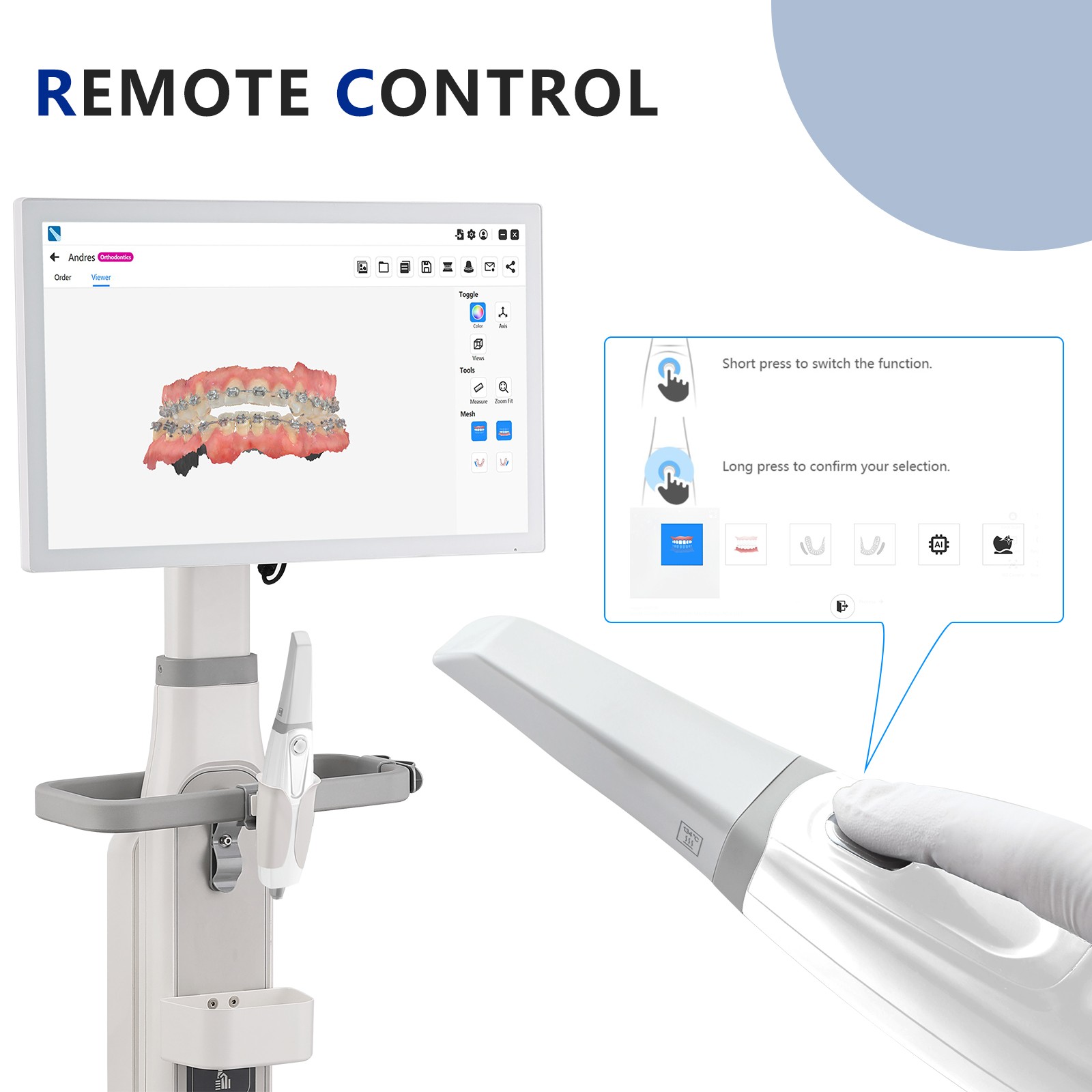 Dental Intra-oral Scanner 3D Real-time Display Software w/Scanning SW AI /Camera