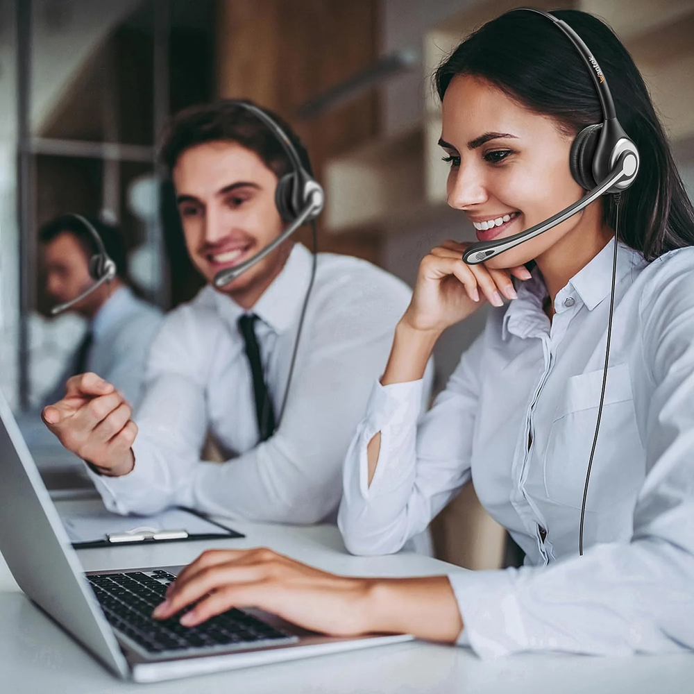 Wantek USB Headset with Microphone for PC Computer Headset, Single Ear Headset