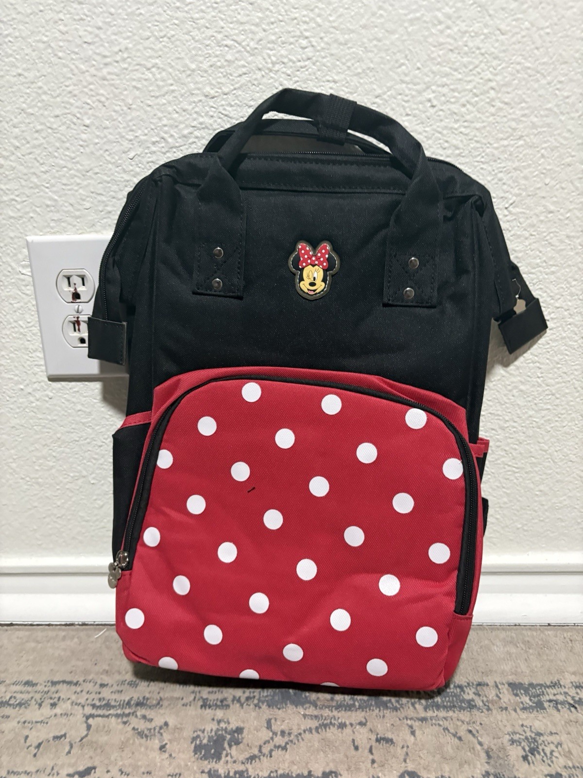 Black and Red Classic Minnie Mouse Backpack