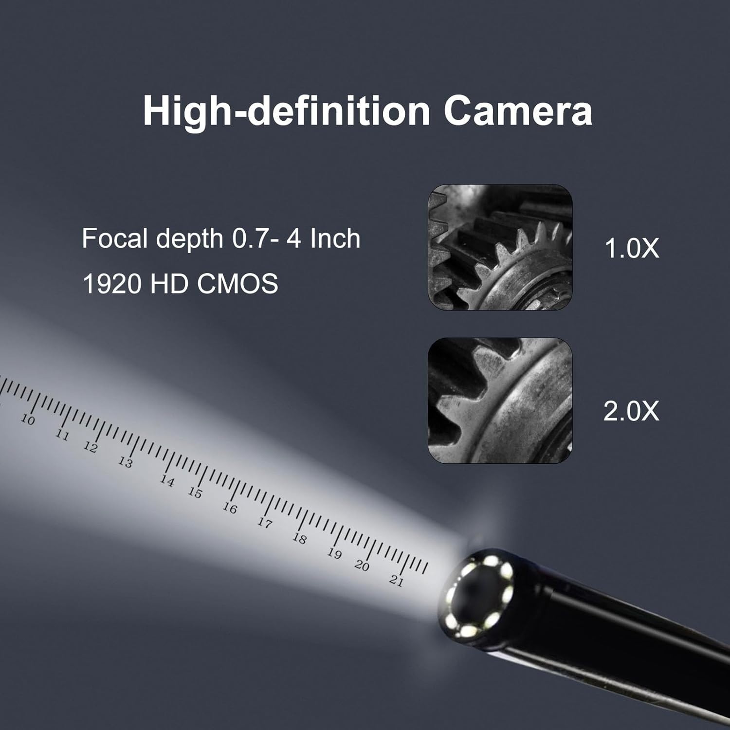 Endoscope Camera with Light 1920P HD Borescope Camera 16.4FT Cable with 8 LED