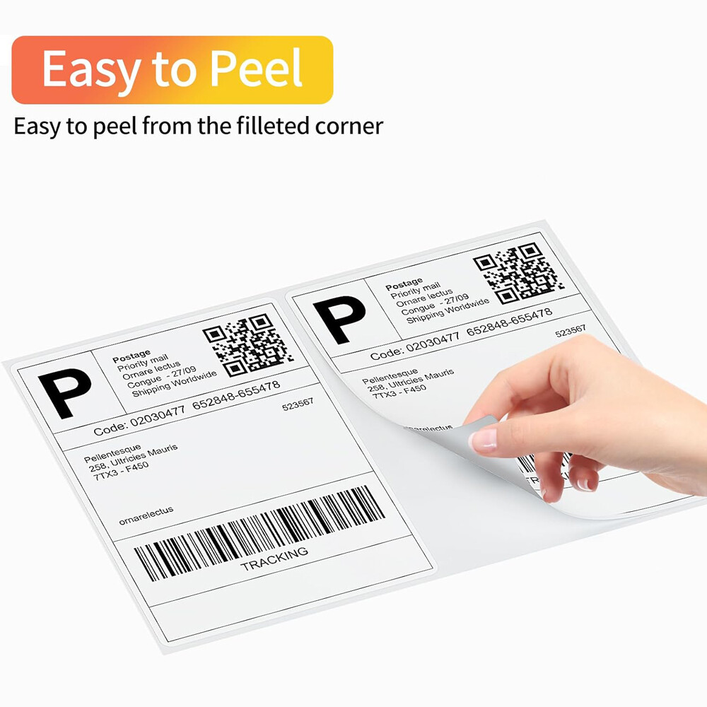 100-20000 Premium 8.5x5.5 Round Corner Shipping Labels Half Sheet Self Adhesive