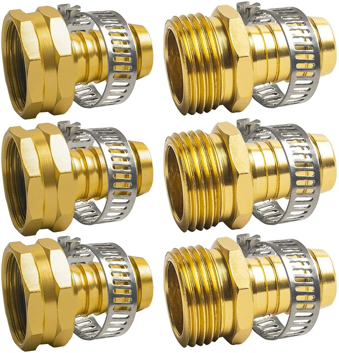 3set 5/8 Garden Water Hose Connector Repair Mender Kit Ends