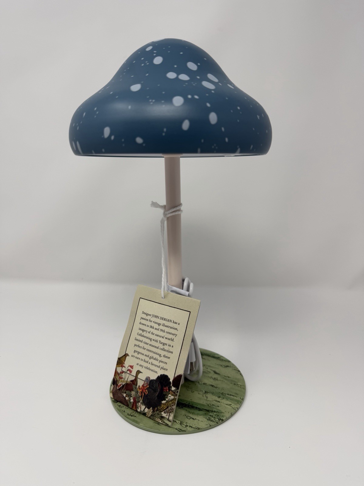 John Derian for Target Mushroom Lamp – Blue 10.5″ – New with Tags
