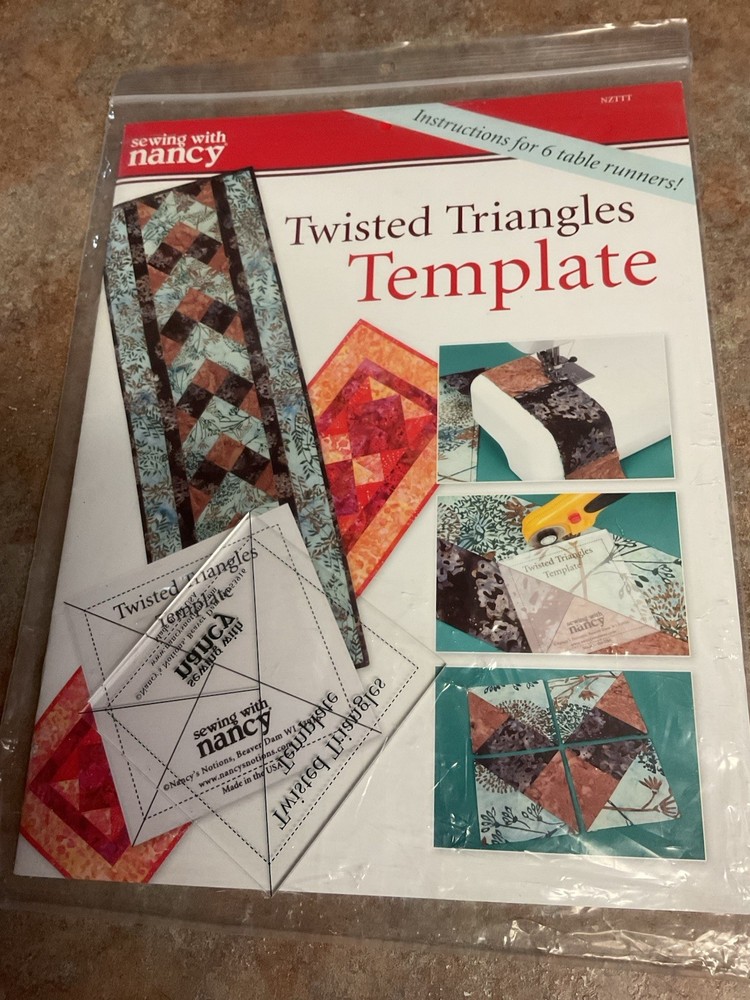 Sewing With Nancy Twisted Triangles Template And Table Runner Patterns