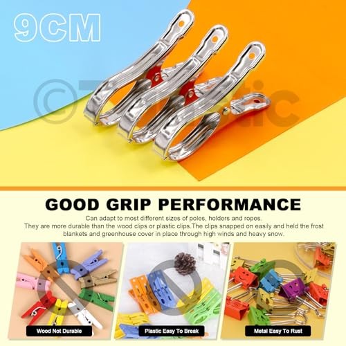 40Pcs 3.5 Inch Stainless Steel Greenhouse Clamps Garden Clips 3.5 inch - 40pcs