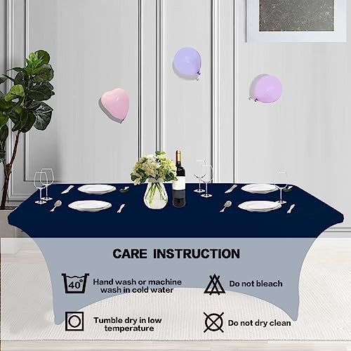 2 Pack 6FT Table Cloth for Rectangular Fitted Events 6 Ft - 2 Pcs Jean Blue