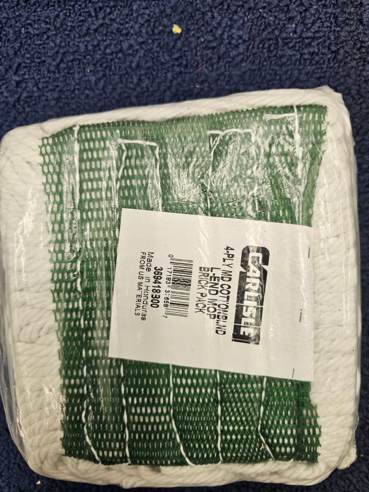 (QTY 12) CARLISLE 369418B00 4-Ply MD Cotton Blend Looped End Mop Food Service