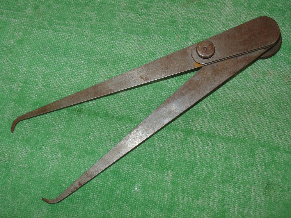 VINTAGE STARRETT TOOLS 8" LOCK JOINT INSIDE/OUTSIDE HERMAPFRODITE CALIPER