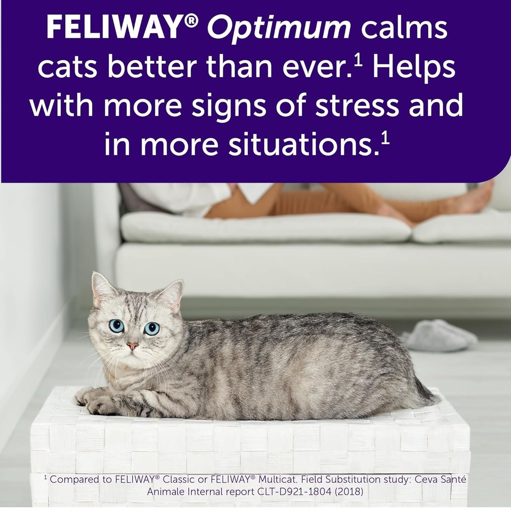 Optimum 30-Day Cat Calming Pheromone Diffuser Refill (48ml) - Stress Solution