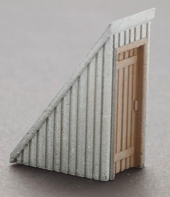 Rooftop Stair Exit, SLOPED style rooftop access, S scale Painted