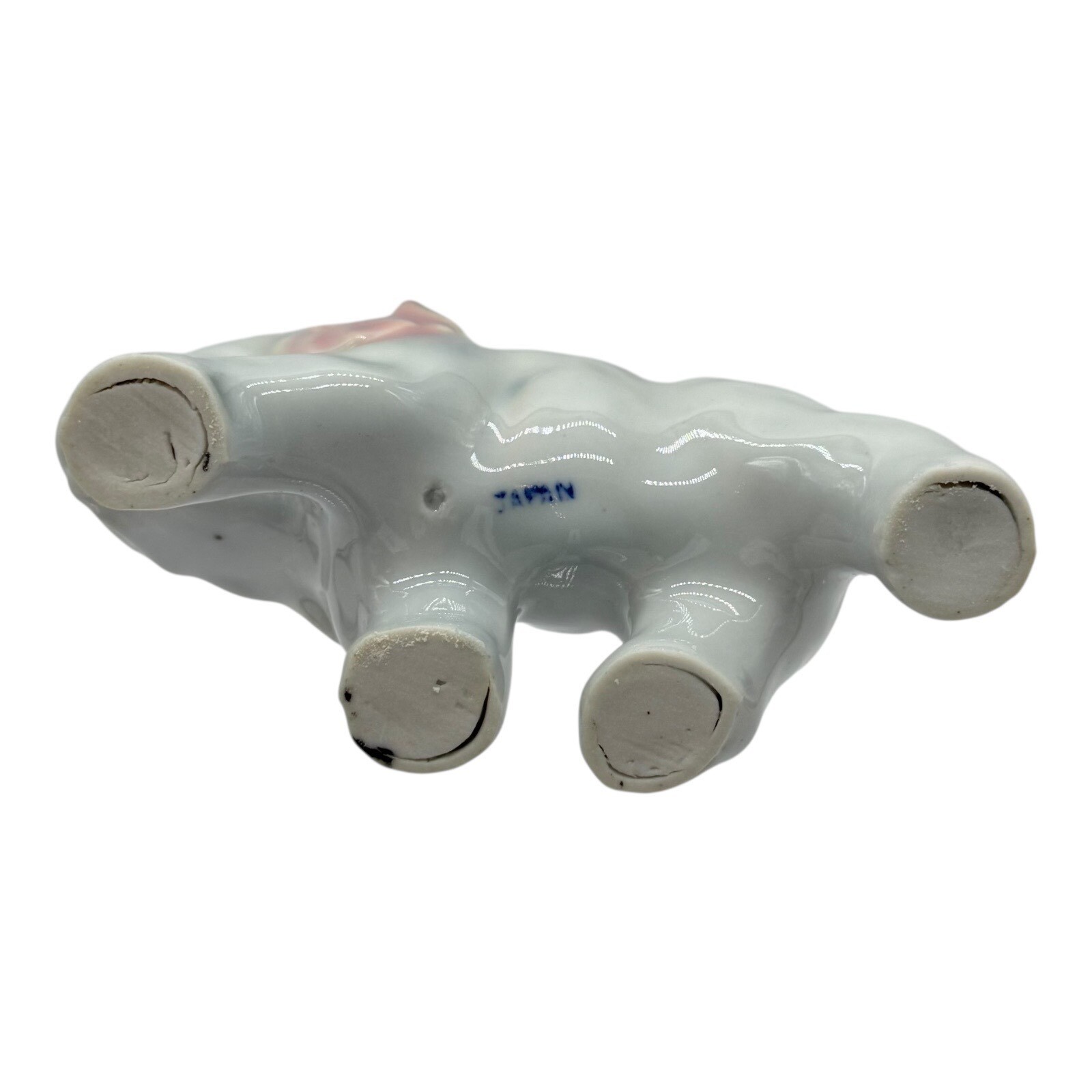 Elephant Figurine Trunk Up Gray Pink Ears Vintage Decor Vintage Collectible