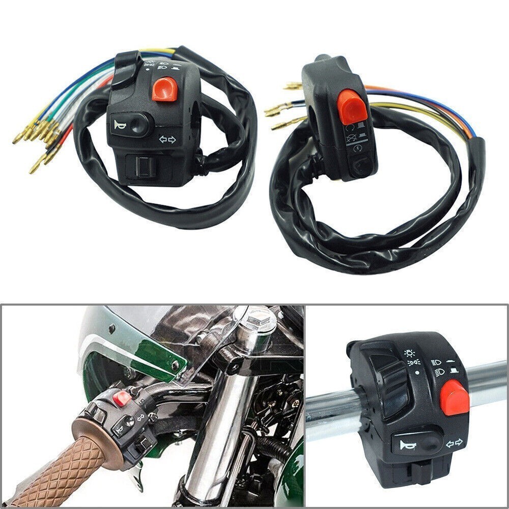 7/8" 22MM Motorcycle Horn Button Electric Start Handlebar Controller Switch