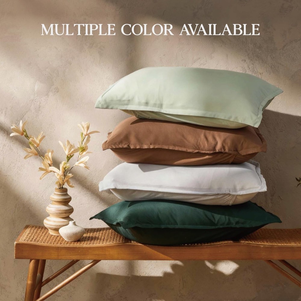 Andency Dark Emerald Green Full Size Comforter Set, 3 Pieces Boho Solid Forest