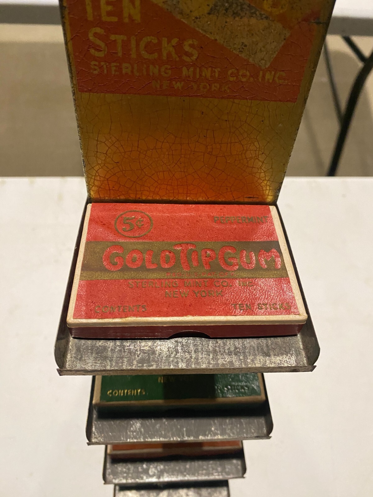Vintage Gold Tip Gum Folding Store Display and 4 Boxes