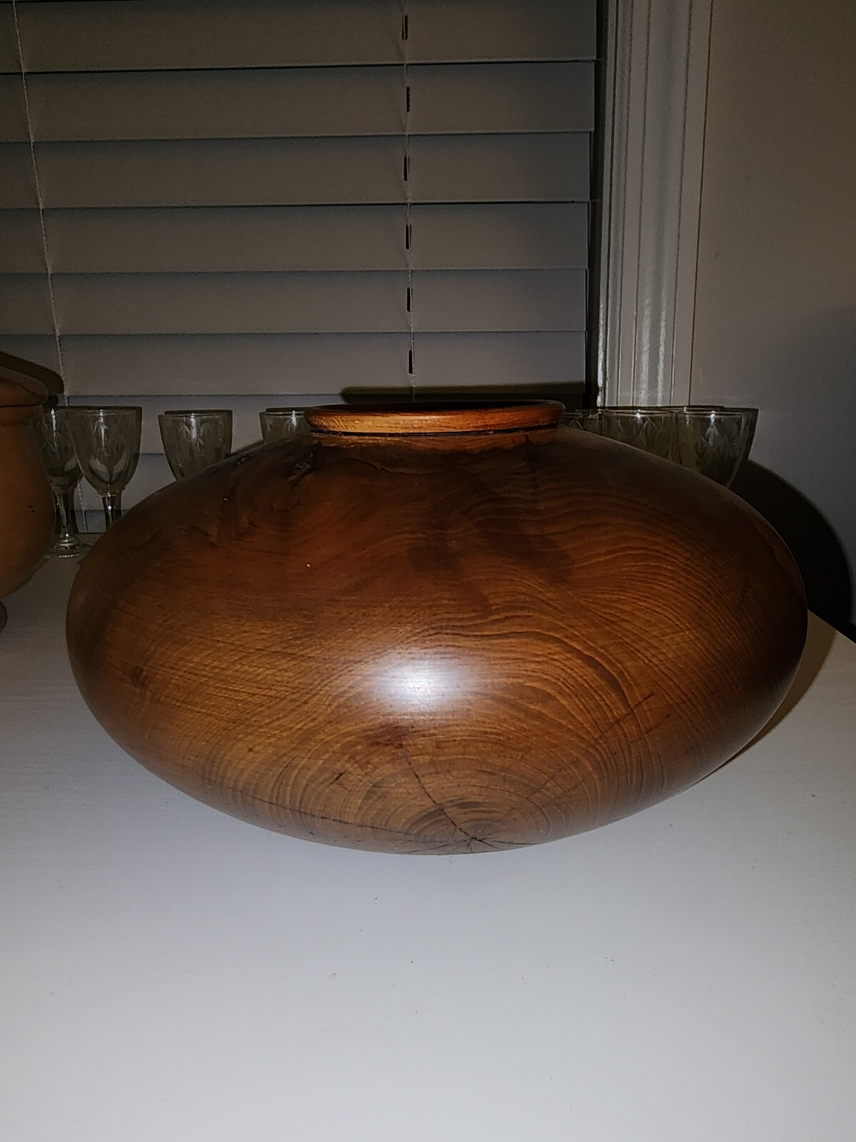 Beautiful Vintage MCM Wooden Vase And Bowls. (Set Of 3)