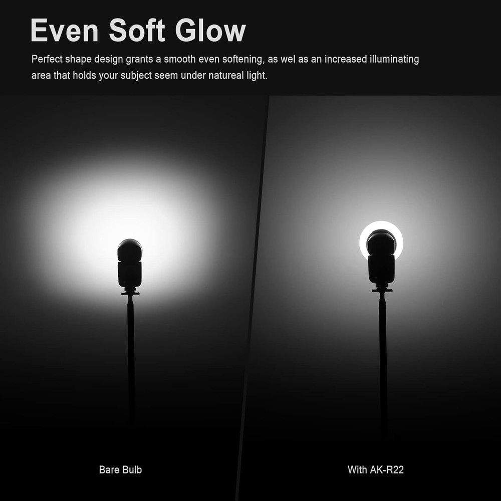 Godox AK-R22 Diffusion Dome, Collapsible Flash Diffuser Suitable for Godox V1 V1